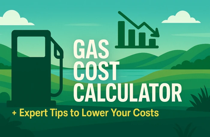 A fuel cost calculator on a dashboard for planning monthly gas spending